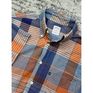 Brooks Brothers Shirt Mens Size Small Patchwork Madras Plaid Short Sleeve